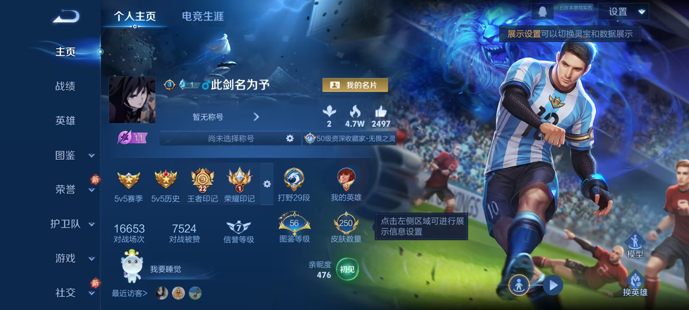 王者荣耀账号安卓QQWZ19507 v8 限定皮多多 精品梅西帐号 打标带妹必备 250皮 1典藏 鸣剑·曳影 8传说 